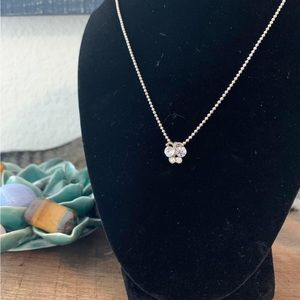 Dainty Butterfly Stone Necklace on Silver Chain